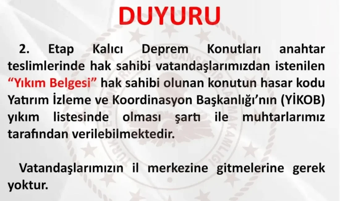 Doğanşehir Kaymakamlığı duyurdu!